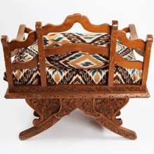 Load image into Gallery viewer, Anglo-Indian Carved Rosewood Chair w/Geometric Cushions [Oversize]
