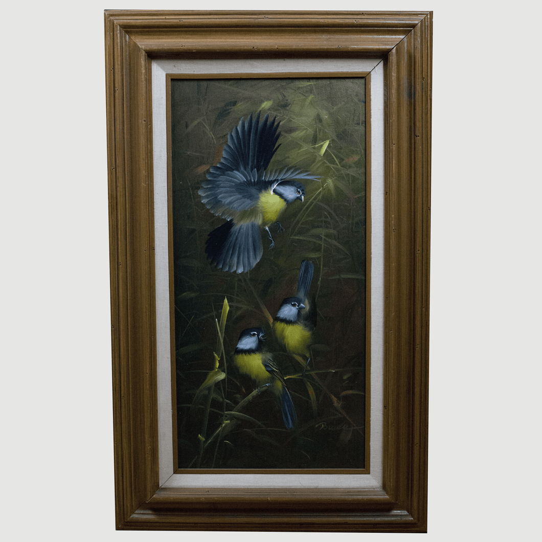 Birds Framed Oil on Canvas