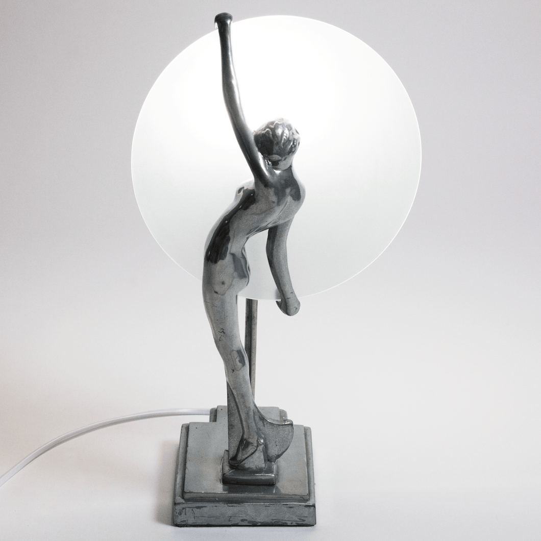 Art Deco Chrome Nude Orb Lamp