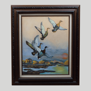Ducks on Water Framed Oil Painting