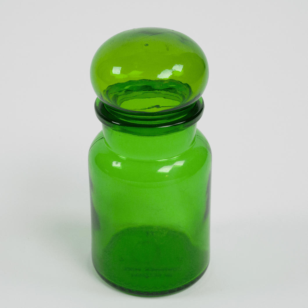 Vintage Green Glass Belgian Apothecary Jar