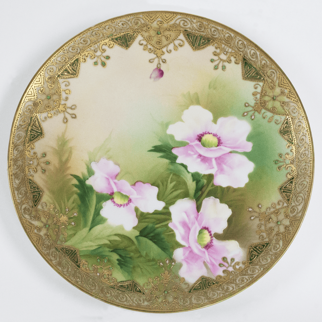 Vintage Japanese Nippon Hand-Glazed Decorative Plate with Hanger