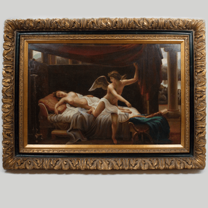 Donato - Nude + Angel Painting Print in Gilded Ornate Carved Wood Frame [Oversize]