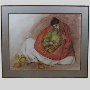 R.C. Gorman - "Woman with Pears" Signed Record Impression Lithograph [Oversize]