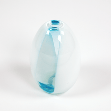 Load image into Gallery viewer, Translucent Blue Stripe Glass Vase
