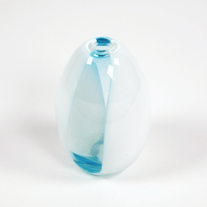 Translucent Blue Stripe Glass Vase